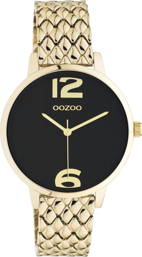 OOZOO Timpieces - goudkleurige horloge met goudkleurige roestvrijstalen armband - C11023
