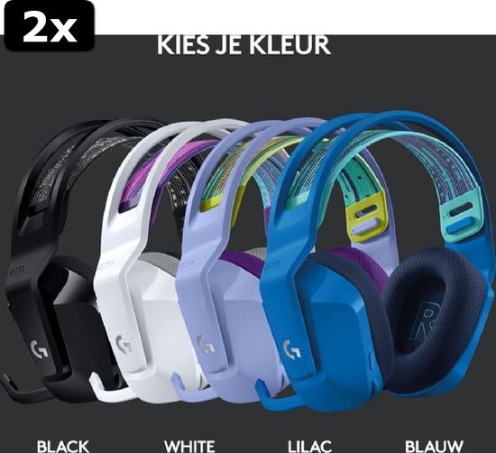 2x Logitech G733 LIGHTSPEED Draadloze Gaming Headset PS5/PS4 & PC