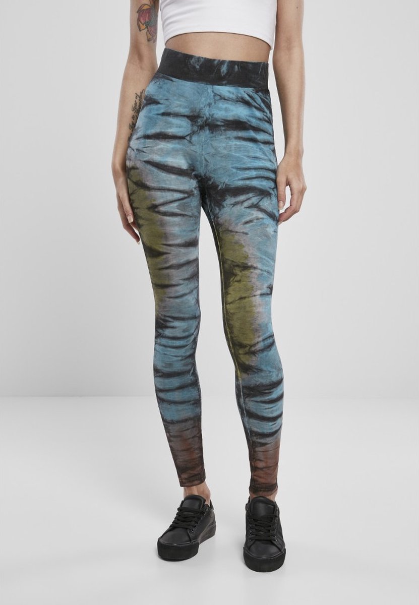 Urban Classics Cotton Tie Dye High Waist Legging XS Zwart