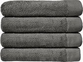HOOMstyle Handdoeken Set Avenue - 60x110cm - 4 stuks - Hotelkwaliteit - 100% Katoen 650gr - Grijs / Antraciet