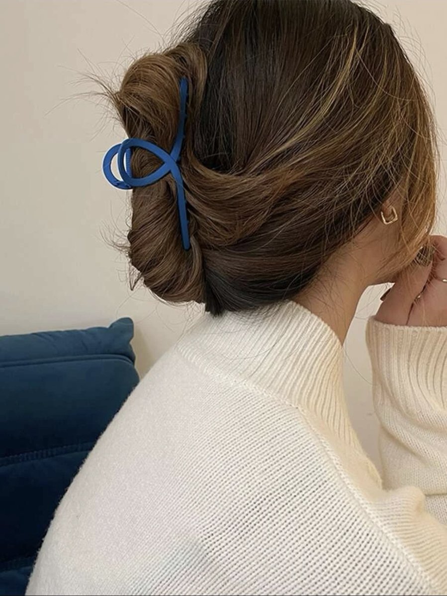 Nerissa- Luxe Haarklem Kriskras - Haarclip/Haarspeld - Haaraccessoires Bruiloft- Blauw