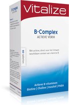 Vitalize B-Complex Actieve vorm 60 tabletten - Voor natuurlijke energie en vermindering van vermoeidheid - Activeert de energiestofwisseling van het lichaam