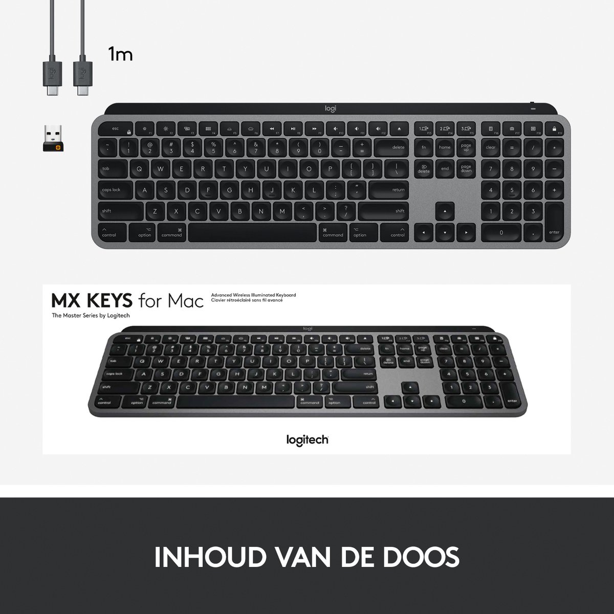 Logitech MX Keys voor Mac - Toetsenbord - QWERTY - US ISO - Zwart | bol.com