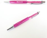 Pen Met Diamantjes En Naam Gravering - Marleen
