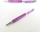 Pen Met Diamantjes En Naam Gravering - Isabella