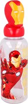 Drinkfles voor kinderen - Waterfles - 360ml - Met 3D Iron Man - Rood met geel