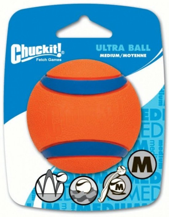 Chuckit! Ultra Bal M - Hondenspeelgoed - Oranje -  6,5 cm