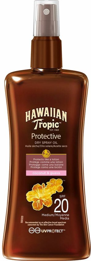 Hawaiian Tropic Protective Dry Spray Oil - SPF20 - 200ml - 1 stuk
