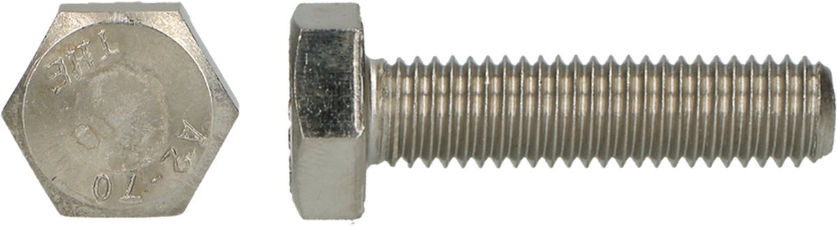 Zeskanttapbout A2-70 DIN 933 M10x30 100 stuks -PGB
