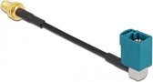 Fakra Z (v) haaks - SMA (v) adapter kabel - RG174 - 50 Ohm / zwart - 0,10 meter