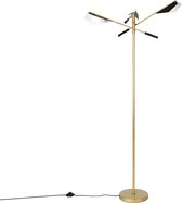 QAZQA sinem - Design Vloerlamp | Staande Lamp - 3 lichts - H 160.5 cm - Zwart Goud - Woonkamer | Slaapkamer | Keuken