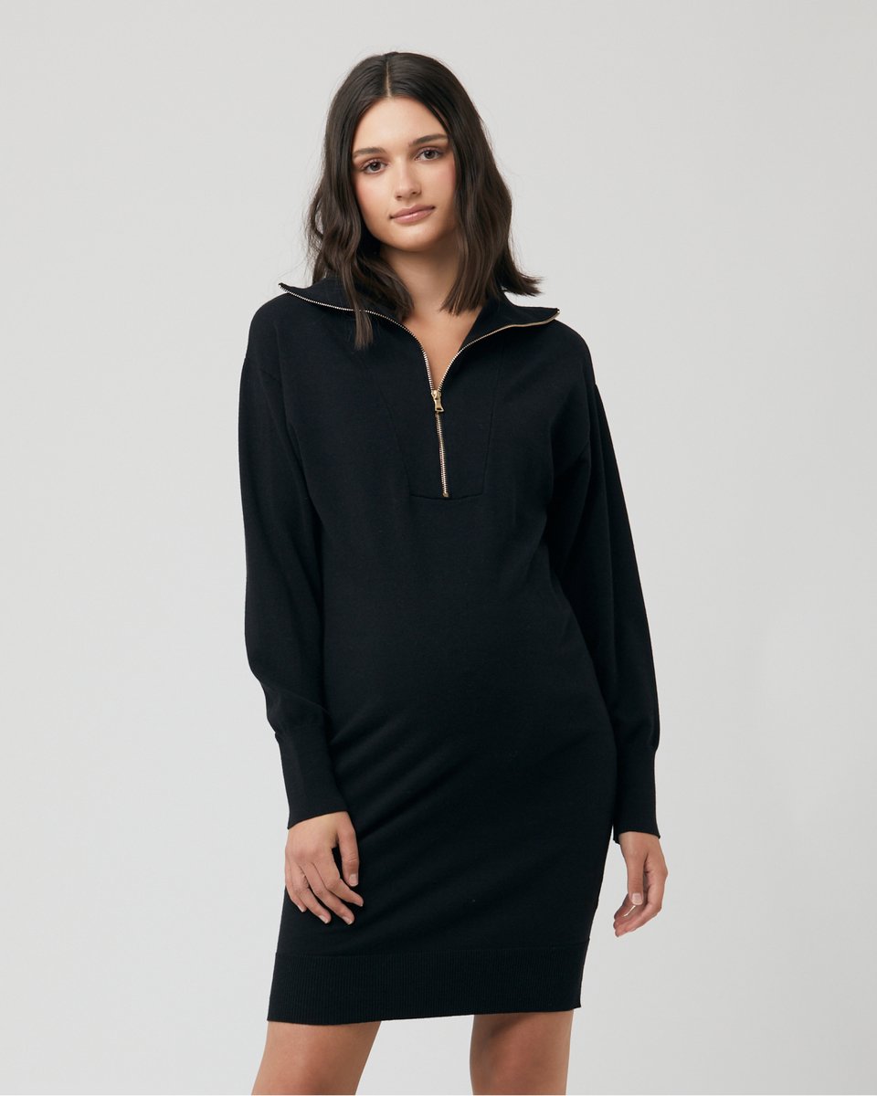 RIPE Gebreide jurk, Zip Up, zwartS