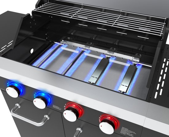 El Fuego Kingston 4.1 gasbarbecue met steakzone - LED knopverlichting - RVS - Zwart van El Fuego — afbeelding 5
