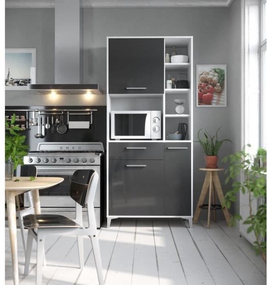ECO keuken dressoir L 80 cm - glanzend grijs
