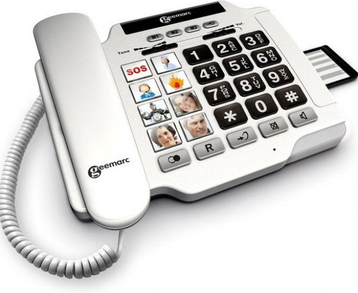 Versterkte telefoon voor senioren en slechthorenden - Photophone 100 (+40dB) - Geemarc