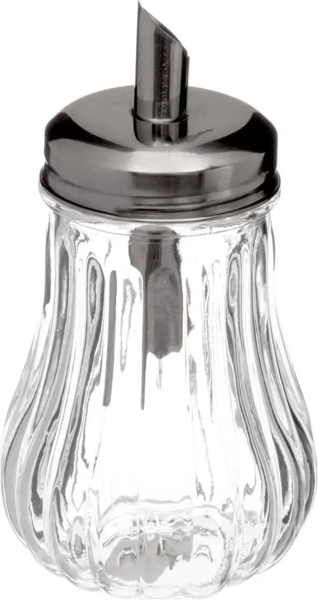 5Five - Suikerpot/suikerstrooier glas met RVS tuit - 180ml - Secret de Gourmet