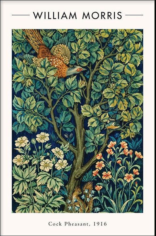 Walljar - William Morris - Cock Pheasant - Muurdecoratie - Poster
