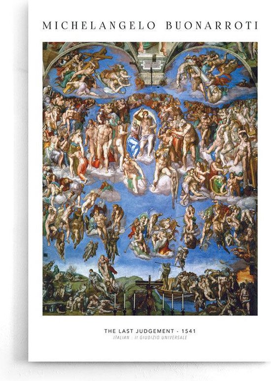 Walljar - Michelangelo Buonarroti - Le Jugement Dernier - Décoration  Décoration murale... | bol.com