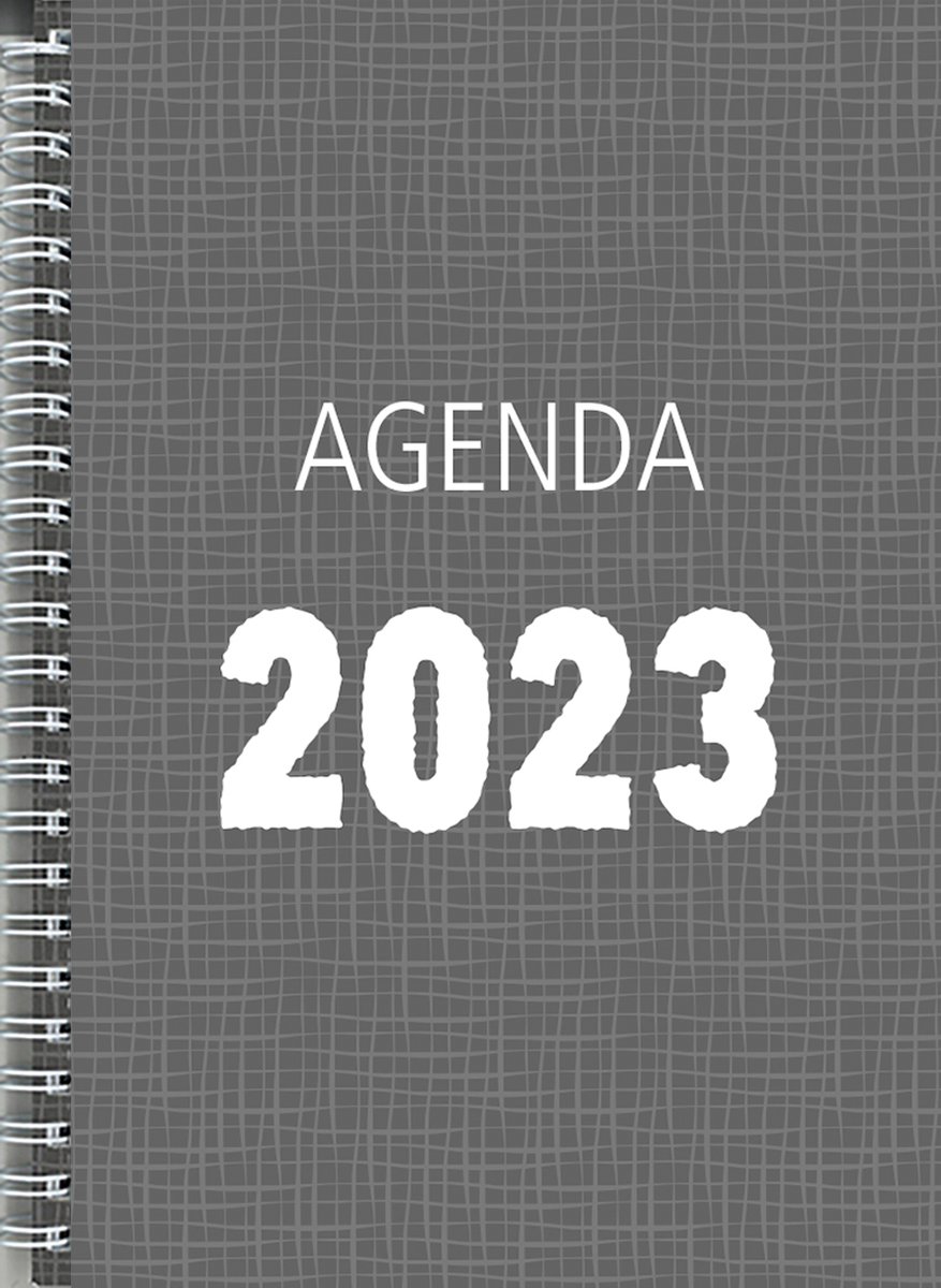 MGPcards - Bureau-agenda 2023 - A5 - Ringband - Spiraal - 7d/2p - Kolom - Grijs