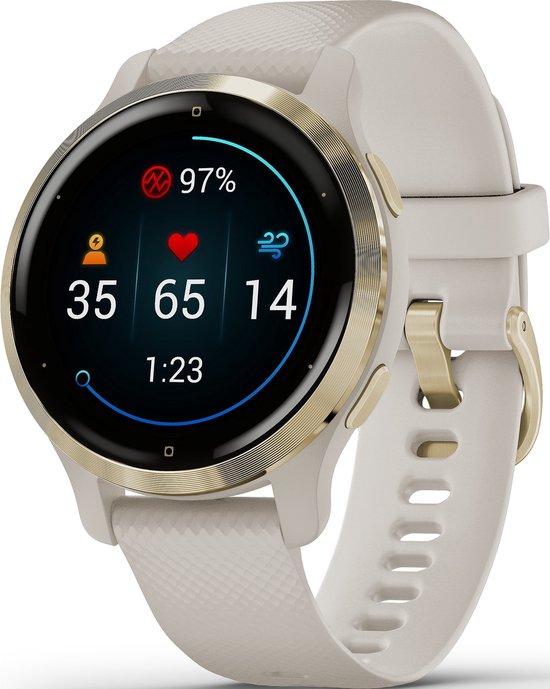 Garmin Venu 2s - Smartwatch voor dames met Stappenteller - 10 dagen batterij - 40 mm - Tundra/Champagne - Garmin