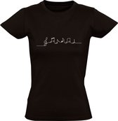 Muzieknoten Dames T-shirt | muziek | piano | instrumenten | zanger | dj | muziek luisteren | Zwart