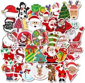 50x Kerststickers Divers - Feestdagen - Kerstmis  stickerset - X-mas - Kerstboom, Rendier en Kerstman voor de Kerstdagen - Kerst