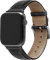 Bracelet Apple Watch cuir grain crocodile Strap-it - noir - Taille : 38 - 40 - 41mm