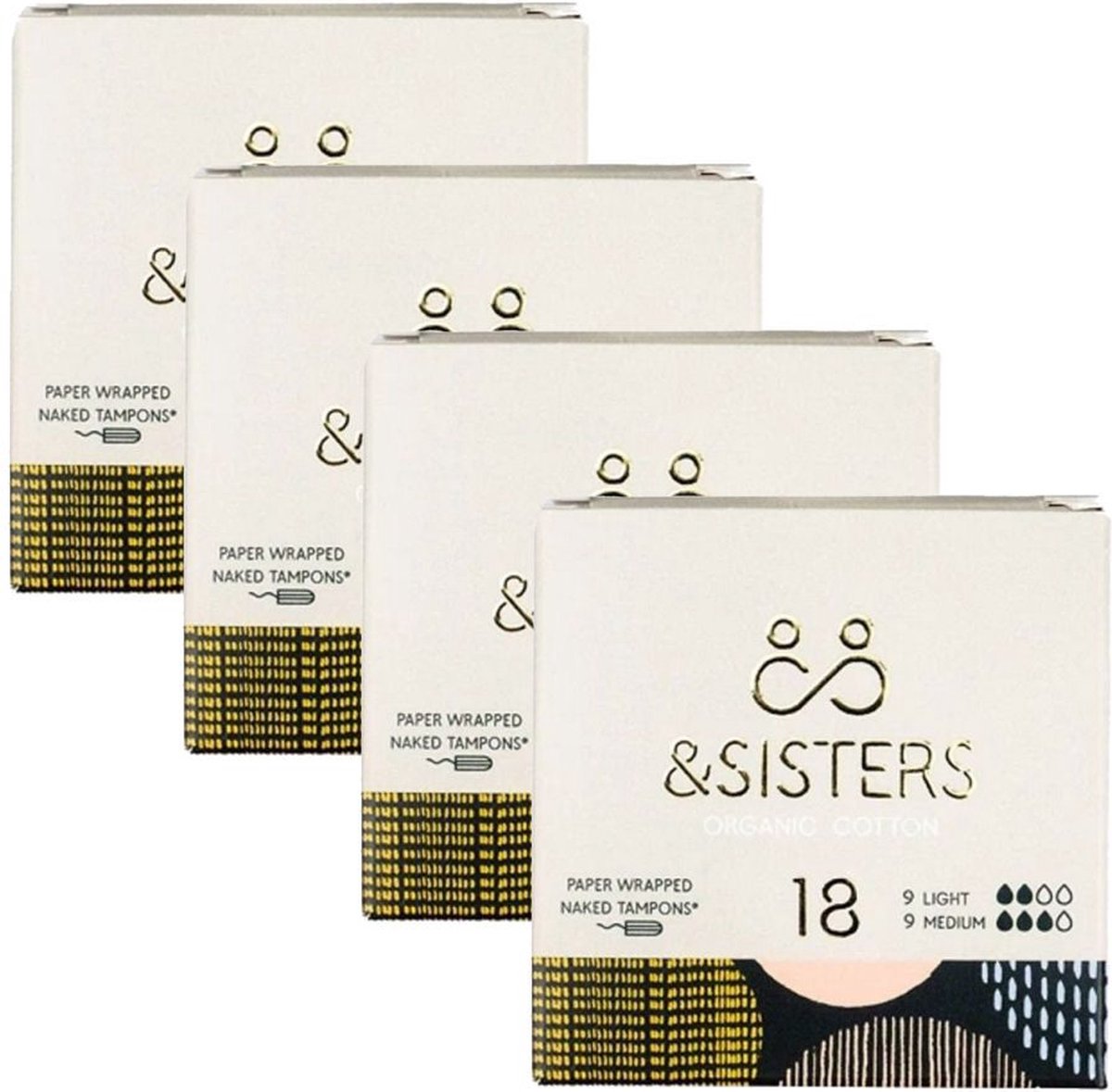 &SISTERS – Tampons – Duopak : Light + Medium – 4 pak – Biologisch Katoen - Duurzaam