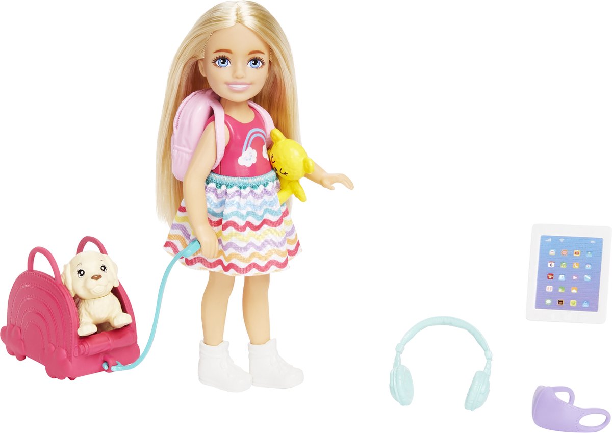 Barbie Dreamhouse Adventures Chelsea Reisset met pop en puppy