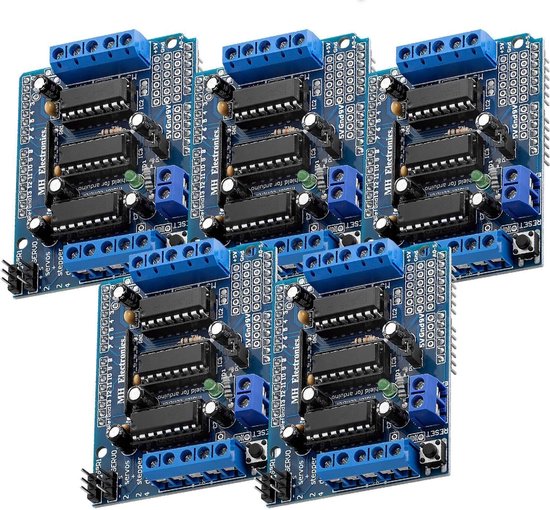 AZDelivery L293D Motor Driver Shield For Arduino | 4-Channel DC/Stepper Motor Controller Board With E-Book