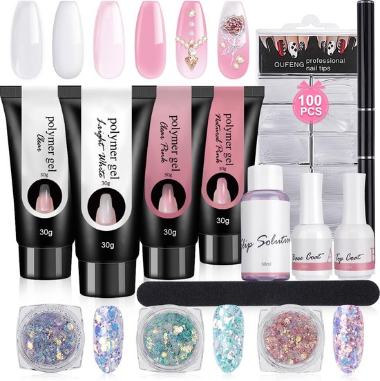 Nepnagels - volledige gel Nagels Set - Polygel Starter Set - voor ...