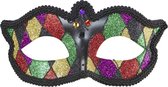 Widmann - Venetie & Gemaskerd Bal Kostuum - Venetie Oogmasker Harlekijn Glitter - Multicolor - Carnavalskleding - Verkleedkleding