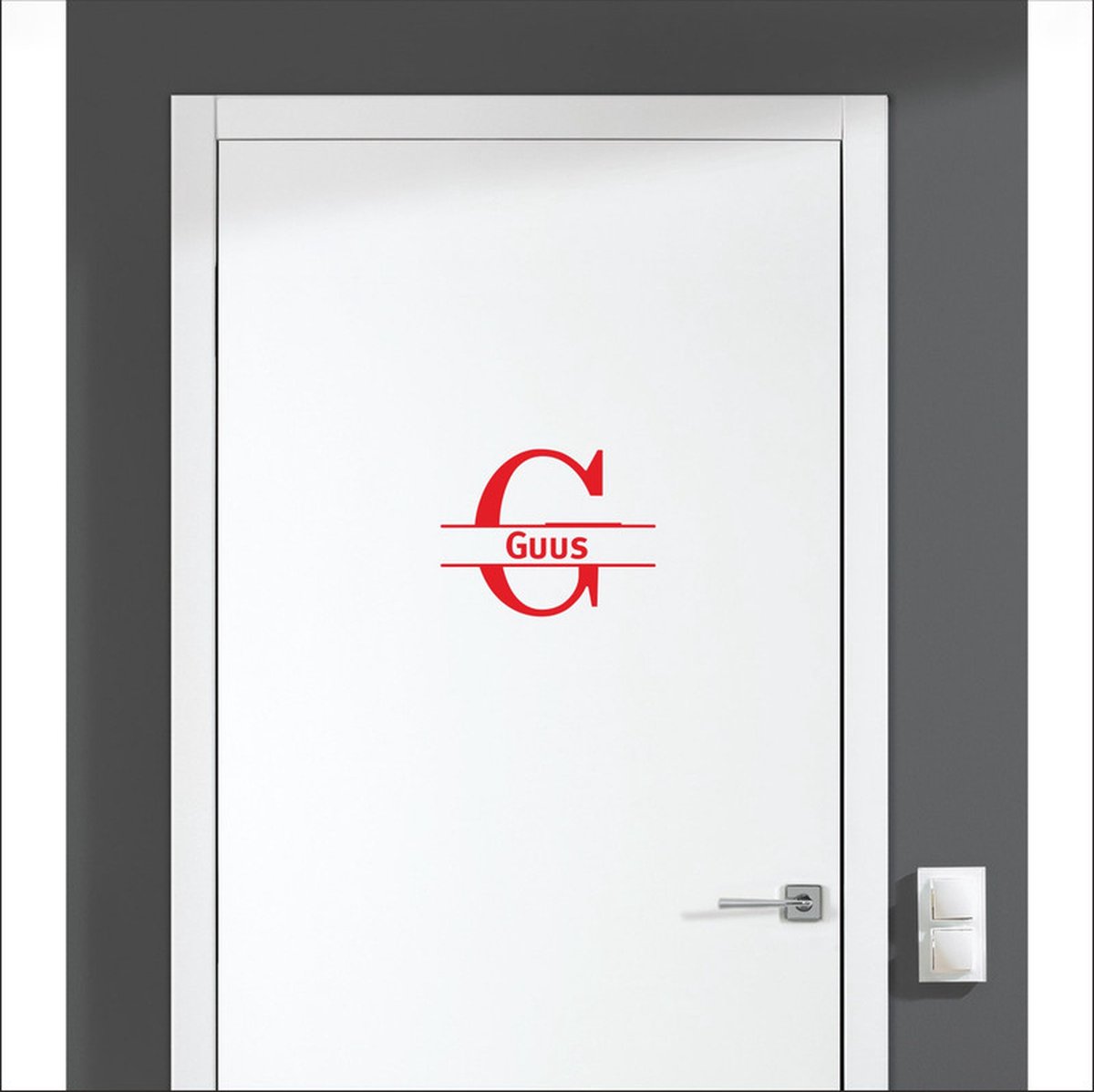 Deursticker Met Naam -  Guus - Rood