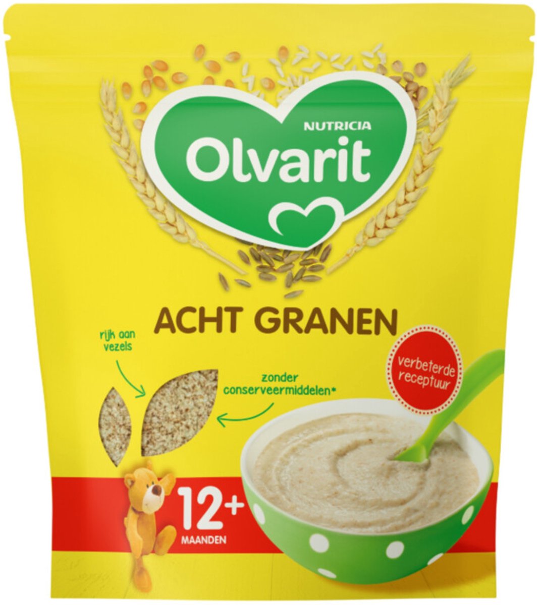 Bol.com Olvarit Ontbijtpap 8 granen - geschikt vanaf 12+ maanden aanbieding
