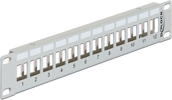 Premium 10'' Patch Panel voor 12 Keystone modules / grijs | bol