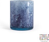 Design Vaas Cilinder - Fidrio PURPLE BLUE - glas, mondgeblazen bloemenvaas - diameter 13,5 cm hoogte 16,5 cm