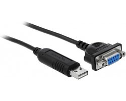 USB-A (m) naar 9-pins SUB-D met moeren (v) seriële RS232 adapter / FTDI chip - 1,8 meter
