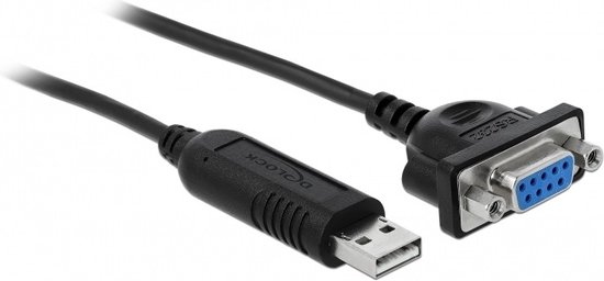 DeLOCK 66281, 1,8 m, RS-232, USB Type-A, Femelle, Mâle, Droit
