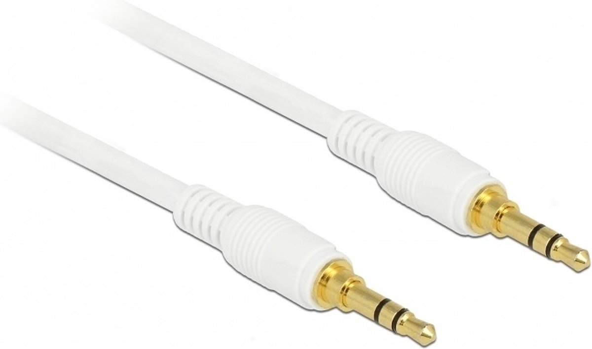 Image of 3,5mm Jack stereo audio slim kabel kabel met extra ruimte / wit - 0,50 meter