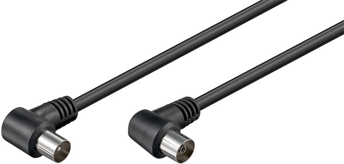 IEC (m) - IEC (v) coaxkabel / haaks - zwart - 2,5 meter