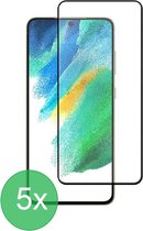 Geschikt Voor: Samsung Galaxy S21 FE Full Screenprotector 5x - screen protector - volledige glas - bescherming - beschermglas - ZT Accessoires
