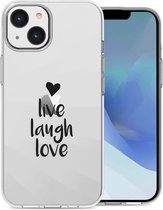iMoshion Hoesje Geschikt voor iPhone 14 Hoesje Siliconen - iMoshion Design hoesje - Transparant / Live Laugh Love