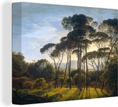Canvas - Schilderij Italiaans landschap met parasoldennen - Kunst - Oude meesters - 120x90 cm - Kamer decoratie - Slaapkamer