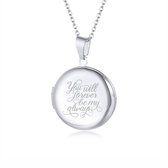 Pendentif Photo Avec Chaîne Et Gravure - Rond - You Will Forever Be My Always