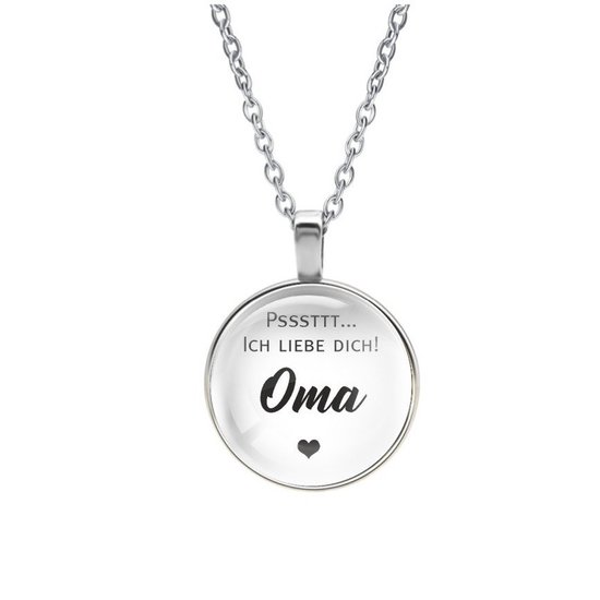 Ketting Glas Ich Liebe Dich Oma bol