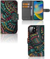 GSM Hoesje Geschikt voor iPhone 14 Flip Case Aztec