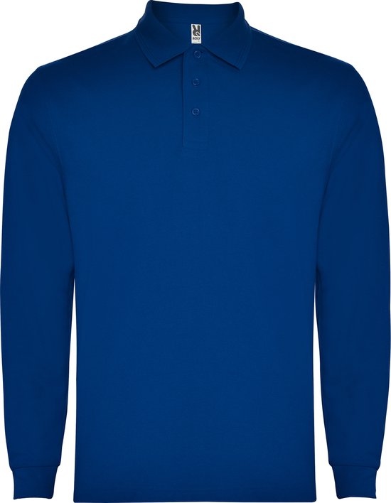 Konings Blauw Poloshirt Effen met lange mouwen Carpe merk Roly maat XL