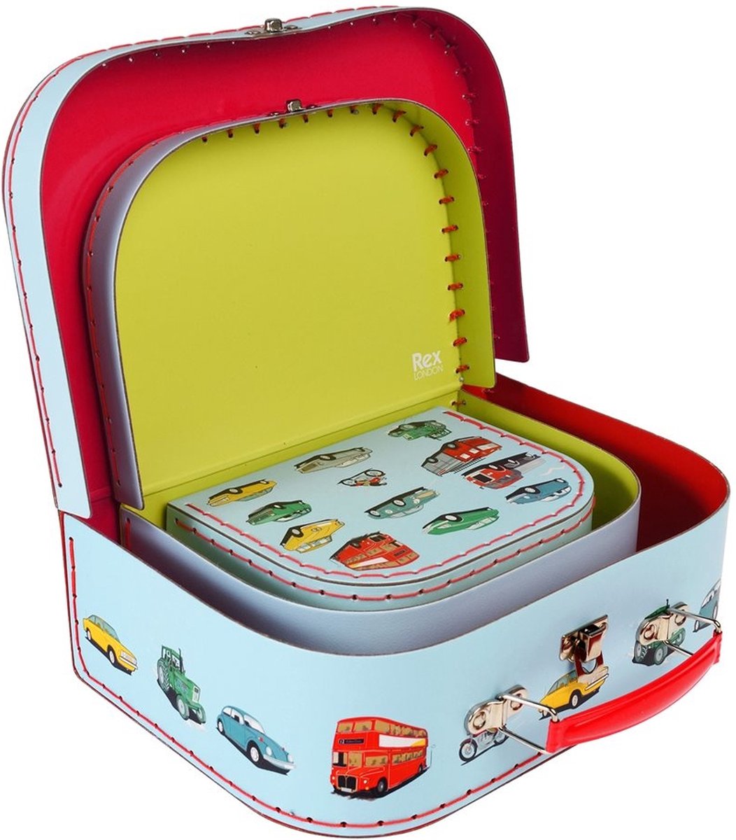 Rex London Lunch Box Road Trip Con Vassoio Scomparti Rimovibile, 17x13x7.5 Cm