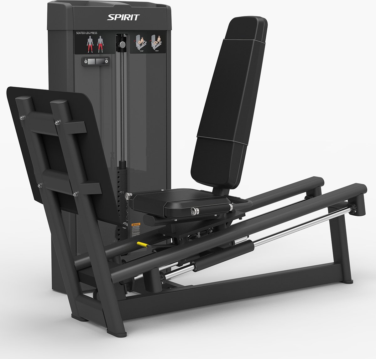 Spirit Fitness SP-4311 - Seated Leg Press Machine - Steekgewichten (150 KG gewichtstapel) - Professioneel gebruik - Ruimtebesparend ontwerp - Geïntegreerde rep-teller - Volledig verstelbaar