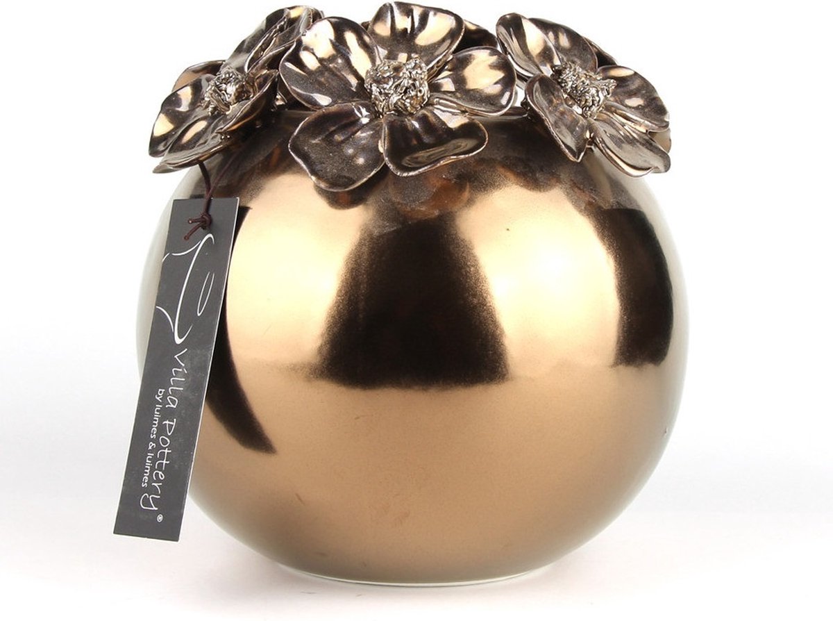 Villa Pottery Vaas Jolie 14x14x16 goud